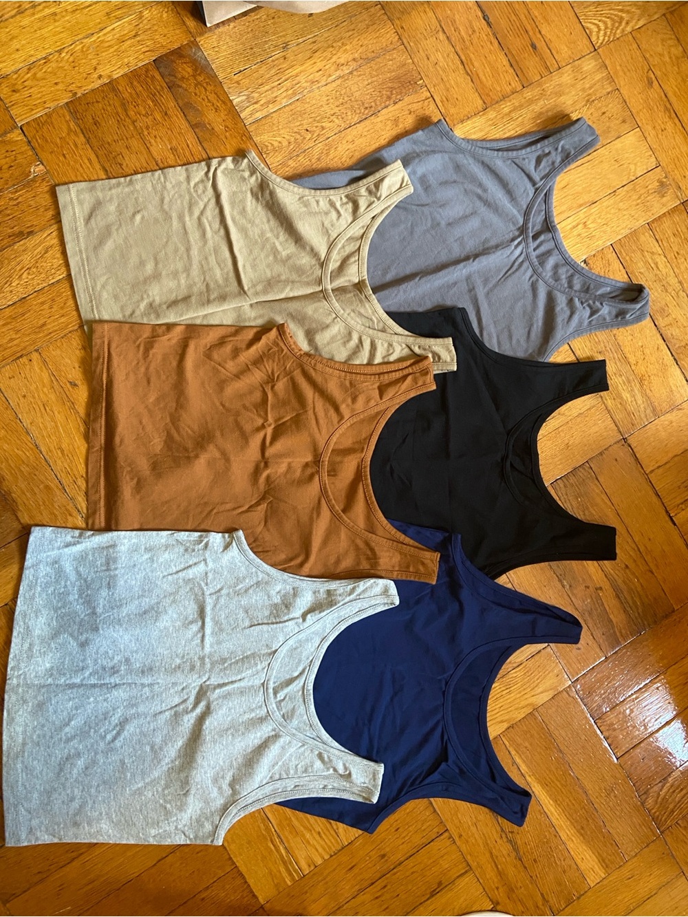 Everyday Cotton Cropped Tank Tops - Gray, Black, Navy, Tan, Brown, Heather Gray